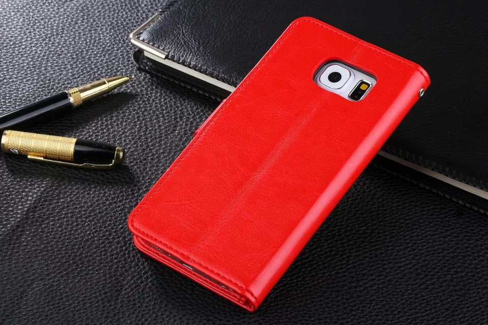 Authentic Leather Samsung S6 Case with Strap