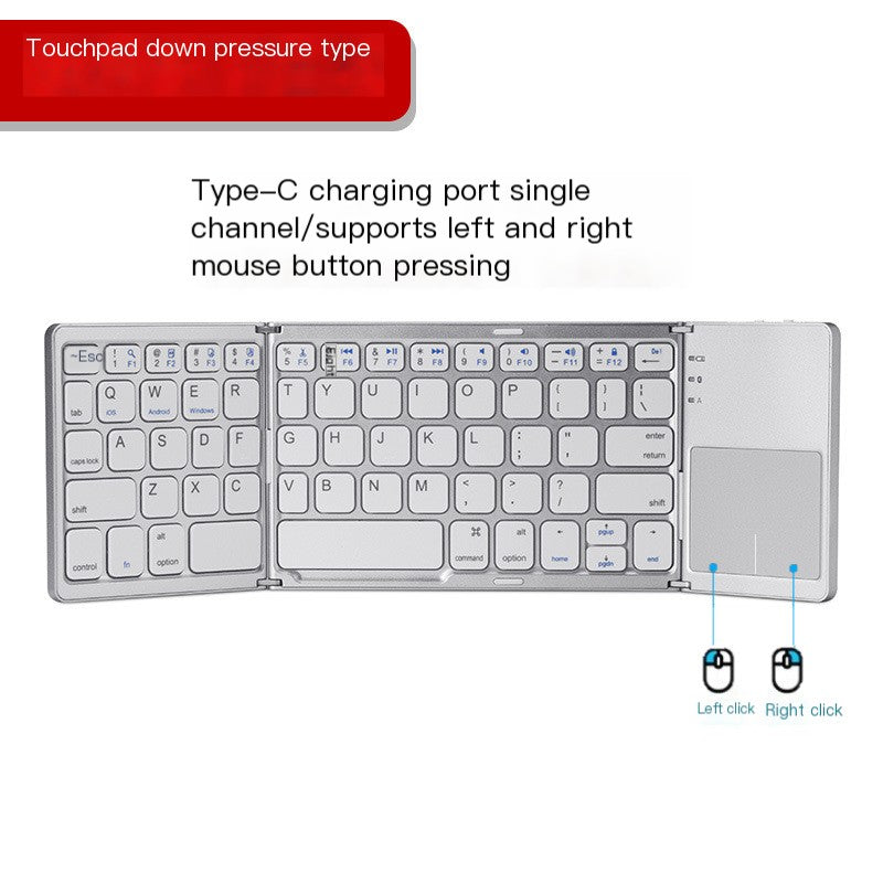 Portable Bluetooth Foldable Keyboard Plus Touchpad