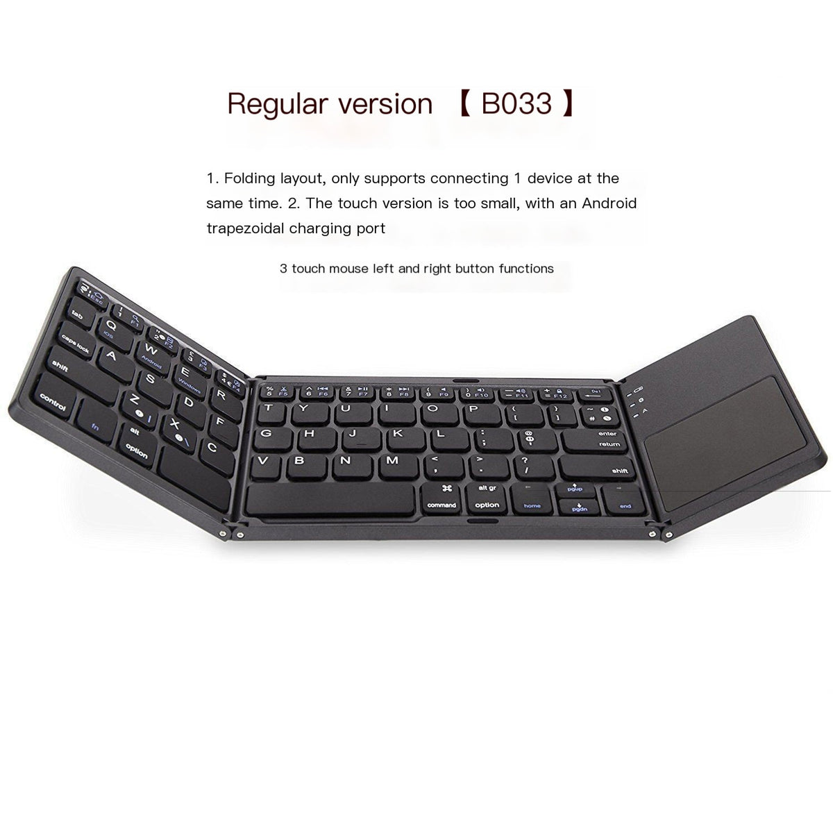 Portable Bluetooth Foldable Keyboard Plus Touchpad