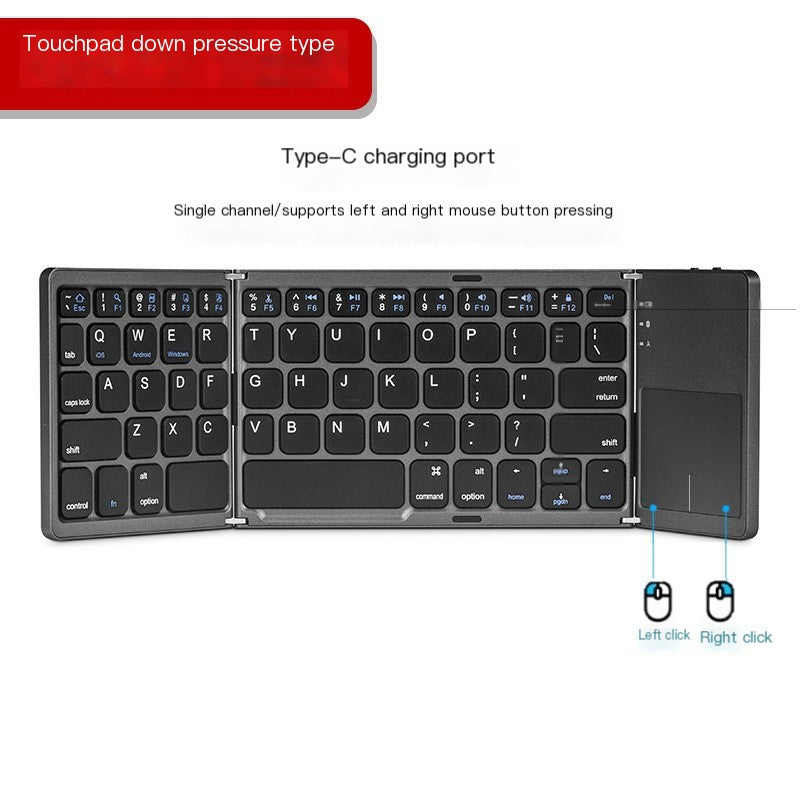 Portable Bluetooth Foldable Keyboard Plus Touchpad